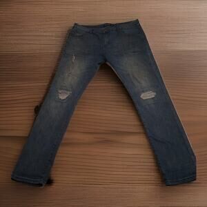 BLUE CULT Men's Jeans Size 38 Distressed Ripped Skinny Slim Leg Denim